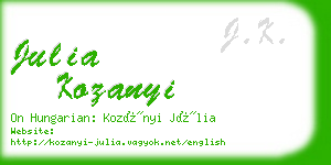 julia kozanyi business card